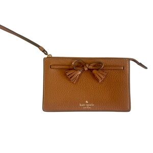 Kate Spade Tan pebble Leather Wristlet with Bow